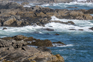 Maine seacost rocks and ocean