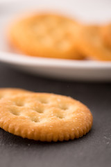 pile of round crackers