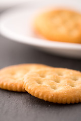 pile of round crackers