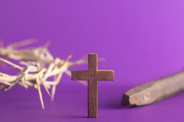 Symbols of the Crucifixion with a Nail and the Crown of Throns