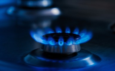 Gas Burner with Blue Flames
