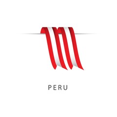Peru Ribbon Flag Vector Template Design Illustration