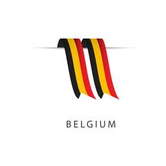 Belgium Ribbon Flag Vector Template Design Illustration