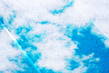 Double exposure of sweet pastel colored cloud with terrazzo stone texture, soft cloudy with gradient pastel color background.