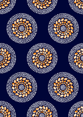 Textile fashion african print fabric super wax. vector illustration file.