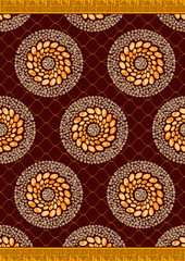 Textile fashion african print fabric super wax. vector illustration file.