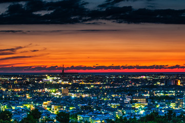 夕焼けと夜景