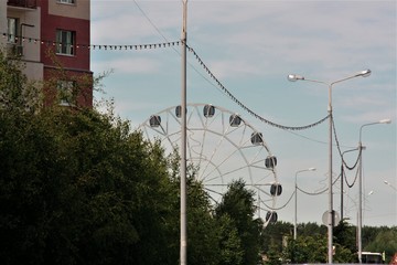 Ferris wheel in the background