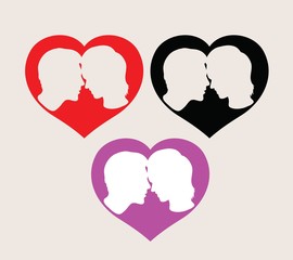 Love Couple Silhouettes, art vector design