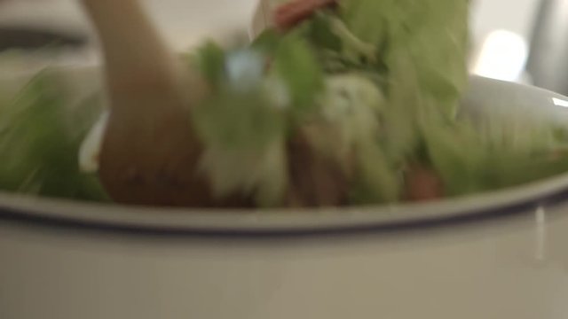 Tossing Salad Close up