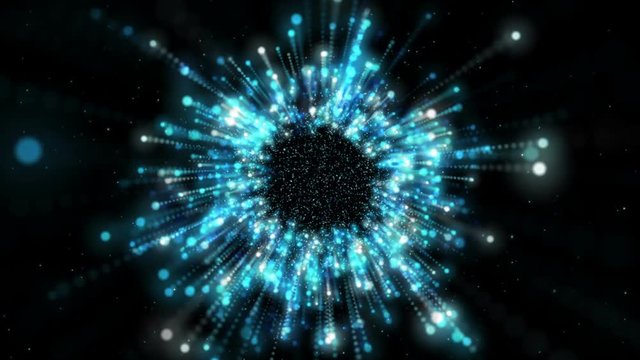 Abstract background particle and lighting effect floating and flow with dark and grain processed