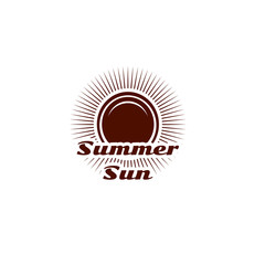 Fototapeta premium Summer sun logo icon. Vector illustration isolated on white background