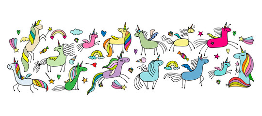 Magic unicorns collection, sketch for your design © Kudryashka