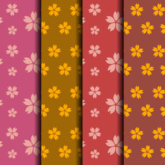 Japanese Sakura Petals Seamless Pattern Background, Collection 