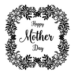 Lettering Happy Mothers Day beautiful greeting card