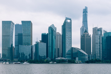 Fototapeta na wymiar the bund skyline with shanghai world financial center,shanghai,china.