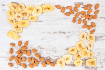 Banana chips and almonds as source vitamins, carbohydrates and dietary fiber