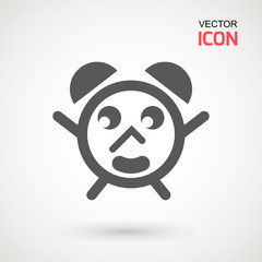 Alarm Clock icon vector, Flat design style. Simple watch icon. Wake up, get up concept, Time sign isolated on white background.