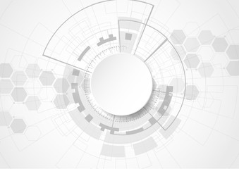 Abstract futuristic digital technology concept, High computer, Vector background