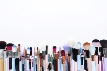 collection of make up and cosmetic beauty products arranged