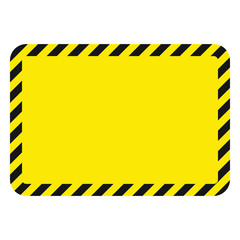 Black and yellow warning line striped rectangular background, yellow and black stripes on the diagonal, a warning to be careful of the potential danger vector template sign border