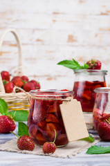 Slices of red strawberries