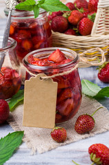 Slices of red strawberries