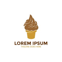 Unique ice cream logo template. vector. editable. simple shape. minimalist color. memorable