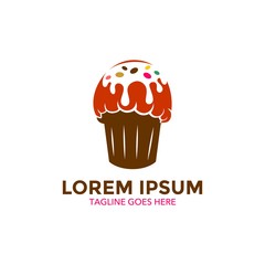 Unique ice cream logo template. vector. editable. simple shape. minimalist color. memorable