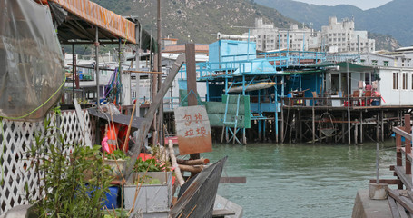 Fototapeta na wymiar Fishing town in Hong Kong