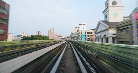 Fototapeta na wymiar Mono rail in Taipei city