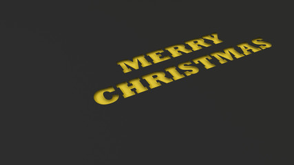 Yellow Merry Christmas words cut in black paper