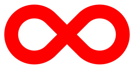 infinity symbol red - simple standard - isolated - vector