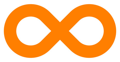 infinity symbol orange - simple standard - isolated - vector