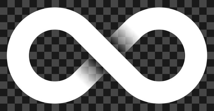 Infinity Symbol White - Simple With Transparency Eps 10 - Isolated - Vector