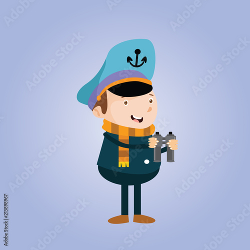 Happy Funny Joyful Seaman Navy Sailor Marine Mariner Cartoon