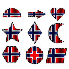 flag of Norway, set of different geometric shapes from colors of Norway flag