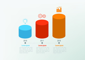 Business infographic template with 3 options, Abstract elements diagram or processes and business flat icon, Vector business template for presentation.Creative concept for infographic.