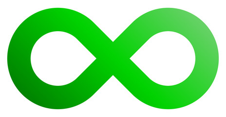 infinity symbol green - gradient standard - isolated - vector