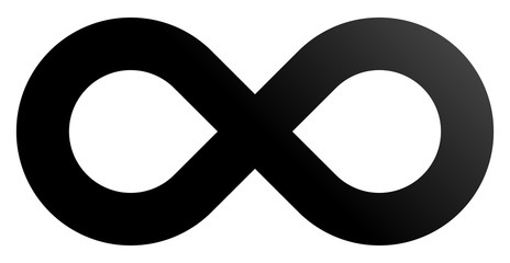 infinity symbol black - gradient standard - isolated - vector
