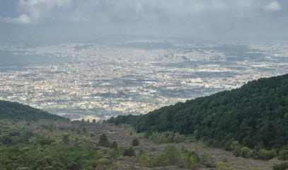 Aerial view of Naples from the Vesuvius