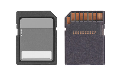 Memory card isolated on white background