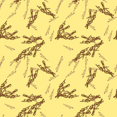Fototapeta premium Military camouflage seamless pattern in yellow, beige and brown colors