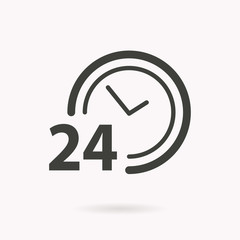 24 hour service vector icon.