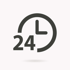 24 hour service vector icon. - obrazy, fototapety, plakaty