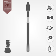 space rocket flat icon
