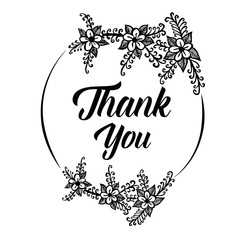 Thank you calligraphy vector decorated hand painted cute 