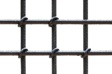 prison bars close-up, steel bars isolated on white background
