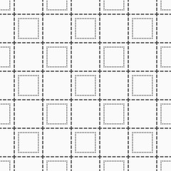 Abstract seamless pattern of dotted squares.