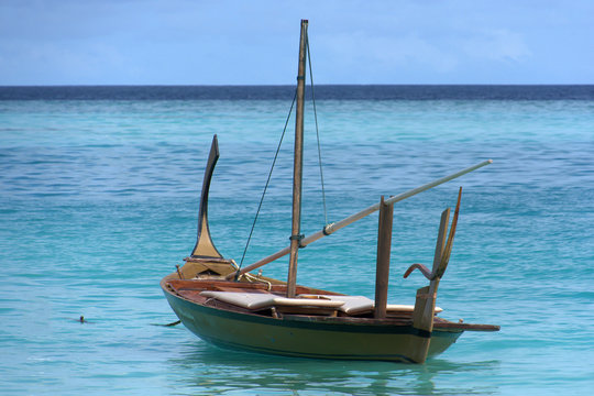 The traditional Maldives Dhonis